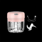 Pumpumly Electric Garlic Chopper, Mini Blender and Chopper with USB Charging,Kitchen Silk Scarf Headband,Food Processor for Meat Chili Pepper Vegetable, Baby Food Maker ,Pink(250ML)