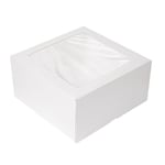 Lot de 50 boîtes à pâtisserie avec fenêtre 'Thepack' 250 g/m2 + Opp 24 x 24 x 12 cm Blanc Carton Ondulé Nano-Micro
