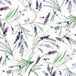 Ernst Textil Lavendel Vaxduk Vit/Lila Metervara