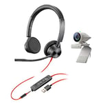 Plantronics Poly Studio P5 Kit with Blackwire 3325 () - 1080p HD Video Conferencing Camera - Professional USB-A Kit for Wired Webcam and Stereo Audio Headset
