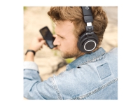 Audio-Technica ATH M50xBT2 - M-Series - hörlurar med mikrofon - fullstorlek - Bluetooth - trådlös, kabelansluten - 3,5 mm kontakt - svart