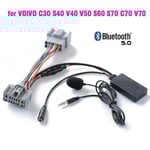 Bil Bluetooth 5.0 Trådlös Telefonsamtal Handsfree Aux In Adapter för Volvo C30 S40 V40 V50 S60 S70 C70 V70 Xc70 S80 Xc90 med Mic-Xin