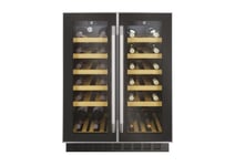 Hoover HWCB60DUK/N 38 Bottle built-in or Freestanding Dual Temperature Wine and Drinks Fridge - Black Glass and Stainless Steel