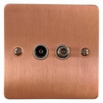 G&H FRG38W Flat Plate Rose Gold 1 Gang TV Coax & Satellite Socket Point