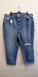 River Island Plus ripped high waisted mom jeans size UK26 EUR 52 {B6} 