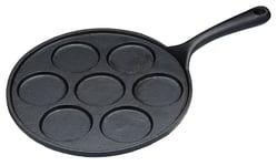 KitchenCraft Cast Iron 7 Flat Hole Blinis Pan Mini Pancake Crepe Maker