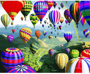 LWEEHNF Digital Painting DIY Acrylic Paint kit-Suitable for Children and Adult Beginners with 3 Brushes and Bright Colors-Colorful hot air Balloon 16X20 inches-Frameless（LWE317）