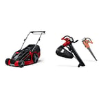 Einhell Power X-Change 36/43 Cordless Lawnmower With Battery (x2) and Charger (x2) & Power X-Change 18V Cordless Leaf Blower And Vacuum - Air Blower With Suction Function