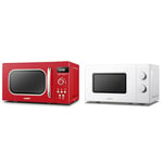 COMFEE' Retro Style 800w 20L Microwave Oven with 8 Auto Menus, 5 Cooking Power Levels & 700W 20L White Microwave Oven With 5 Cooking Power Levels