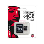 Kingston 64GB Micro SD SDXC Card Class 10 for Samsung Galaxy Tab 2, 3, and 4