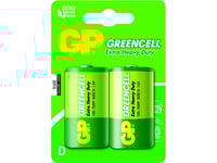 Gp Batteries Greencell D, Engångsbatteri, D, Zinkklorid, 1,5 V, 2 Styck, Grön