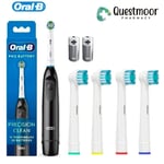 Oral-B Precision Electric Toothbrush 4 pcs Brush Heads and 2 Batteries Black
