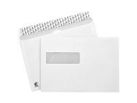BONG Mailman - Kuvert - International C5 (162 x 229 mm) - plånbok - öppen sida - självhäftande (dra av och klistra) - 1 fönster - utskrivbar - färgfoder - vit - paket med 500