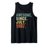 27 Year Old Gift Awesome Since July 1997 27th Birthday Men Tank Top