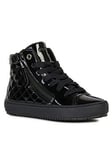 Geox Girls Kalispera Lace Up Patent High Top School Shoe, Black, Size 6.5 Older