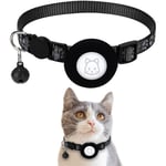 Kattehalsbånd med AirTag Silikondeksel og Reflekser - Svart