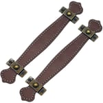 2st Läderlåda Dragar Vintage Praktiska Resväska Handtag Läder Drag Handtag För Låd Skåp Dörr Ljusbrun