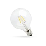 8W E27 LED globlampa - Koltråd, klar, Ø12,5 cm, 230V, Spectrum - Dimbar : Inte dimbar, Kulör : Neutral