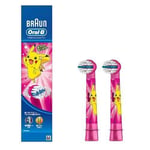 BRAUN Oral-B POKEMON Electric Toothbrush for Kids TWO REPLACEMENT BRUSHES PINK