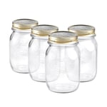 Quattro Stagioni Glass Preserving Jars 500ml Clear Pack of 4