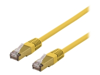 DELTACO SFTP-60GLAH - Patch-kabel - RJ-45 (hane) till RJ-45 (hane) - 50 cm - SFTP - CAT 6a - halogenfri, formpressad - gul