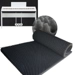 Soundproofing Foam for Piano 2x1.5m, Super Dense Acoustic Foam Panel, Noise Insulation, Egg Sound Absorption Soundproof, Damping Deadening Mat, Piano/Home/Studio Soundproof (Black)