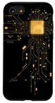 Coque pour iPhone SE (2020) / 7 / 8 CPU Cœur Processeur Circuit imprimé IA Doré Geek Gamer Heart