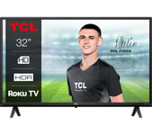 32" TCL 32RS530K Roku  Smart HD Ready LED TV, Black