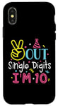 iPhone X/XS Peace Out Single Digits I'm 10 Years Old Tee Birthday Gifts Case