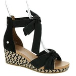 UGG Femme Yarrow Sandale, Noir/Toile, 36 EU