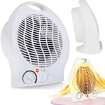 ELECTRIC FAN HEATER ROUND UPRIGHT WITH 2 HEAT SETTINGS 2000W WHITE STAY WARM