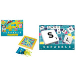 Scrabble Junior Kids Crossword Game with 2-Games-In-1, 2-Sided Game Board, 2 to 4 Players & Scrabble Crossword - Classic Board Game - 100 Letter Tiles - 4 Racks - 1 Letter Bag - Instructions