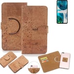 360° wallet case cork cover for Motorola Moto G52 case bag