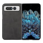 Google Pixel Fold Läderklädd Plastskal - Svart