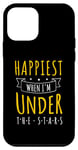 iPhone 12 mini Happiest When I'm Under the Star Night Skys Quotes Cosmic Case
