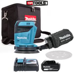 Makita DBO180Z 18V Random Orbital Sander + 1 x 5ah Battery, Cube Bag & Charger