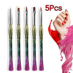 5pcs Nail Art Pen Mermaid Rainbow Gradient Uv Gel Brush