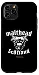 Coque pour iPhone 11 Pro Whisky Highland Cow Lettrage Malthead Scotch Whisky