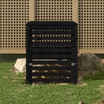 Kompostlåda svart 82,5x82,5x99,5 cm massiv furu