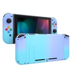 eXtremeRate Back Plate for Nintendo Switch Console, NS Joy con Handheld Controller Housing with Colorful Buttons, DIY Replacement Shell for Nintendo Switch - Gradient Violet Blue