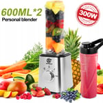 Smoothie Mixer Personal Blender 2 Bottles Bullet Type Travel Juicer Fruit Juice