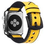 Apple Watch Series 5 40mm genuine leather silicone watch band - Yellow