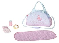 Zapf Creation Baby Annabell Changing Bag for 43 cm Doll - Easy for Small Hands, Creative Play Promotes Empathy & Social Skills, For Toddlers 3 years & Up - Includes Changing Mat, Powder Pot & More