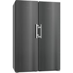 Miele KS 4783 ED -jääkaappi, musta teräs ja Miele FNS 4782 E -kaappipakastin, musta teräs