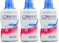 Corsodyl Daily Mouthwash Cool Mint Alcohol Free 500ml X 3