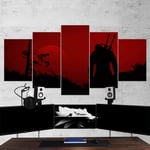 Canvas Painting Pictures The Witcher 3 Wild Hunt 5 panel artwork Large poster for living room modular Modern Wall Decor Framed 150x80cm Gift idea for friends Ready To Hang