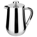 Café Olé UFD-10M UFD Cafetière, 1 Litre 3 Cup 18/10 Stainless Steel French Press Coffee Maker, 1 Liter, Silver