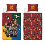 LEGO Harry Potter Single Duvet Cover Set Reversible Bedding Wizards Multicolour