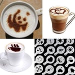 BSTCAR 16 Pcs Coffee Stencils, Hot Chocolate Toppers, Coffee Sprinkler Stencil,Foam Latte Art Barista Template for Decorating Oatmeal Cupcake Cake for Adult Kids Children