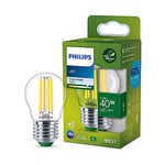 PHILIPS Ultra Efficient - Ultra Energy Saving Lights, LED Light Source, 40W, P45, E27, Cool White 4000 Kelvin, Clear